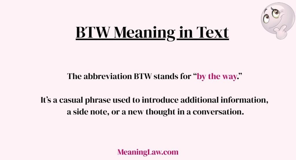 BTW Meaning in Text