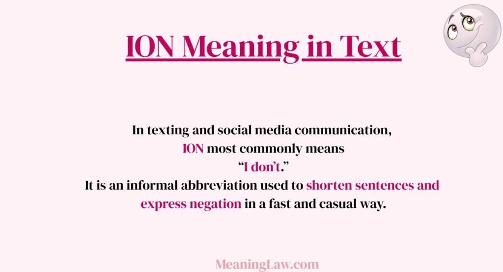 ION Mean in Text