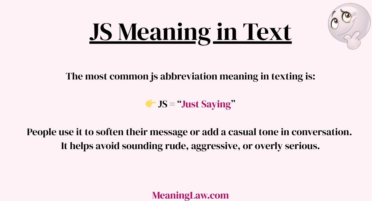 JS Meaning in Text