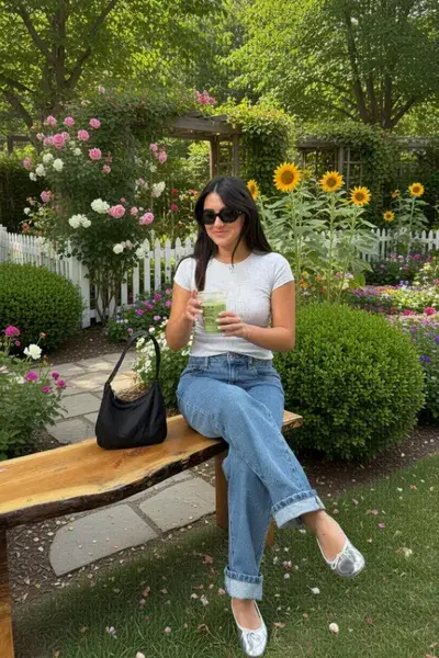 pretty-white-top-with-blue-jeans-and-ballet-flats
