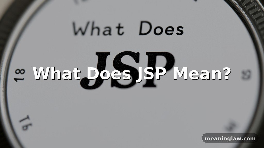 What Does JSP Mean? Slang Guide